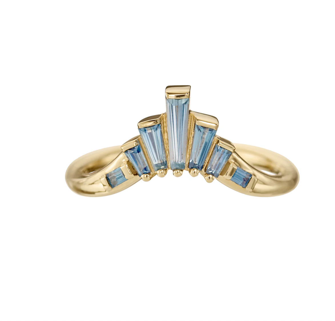 Teal Sapphire Nesting Art Deco Ring