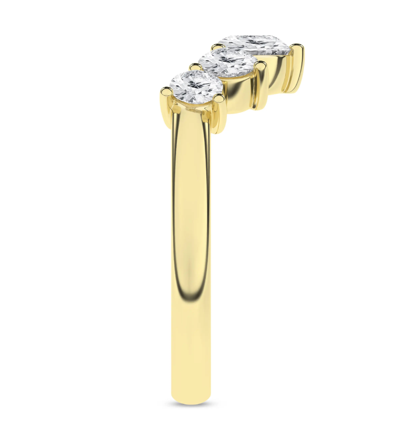 Chevron Band - Yellow Gold