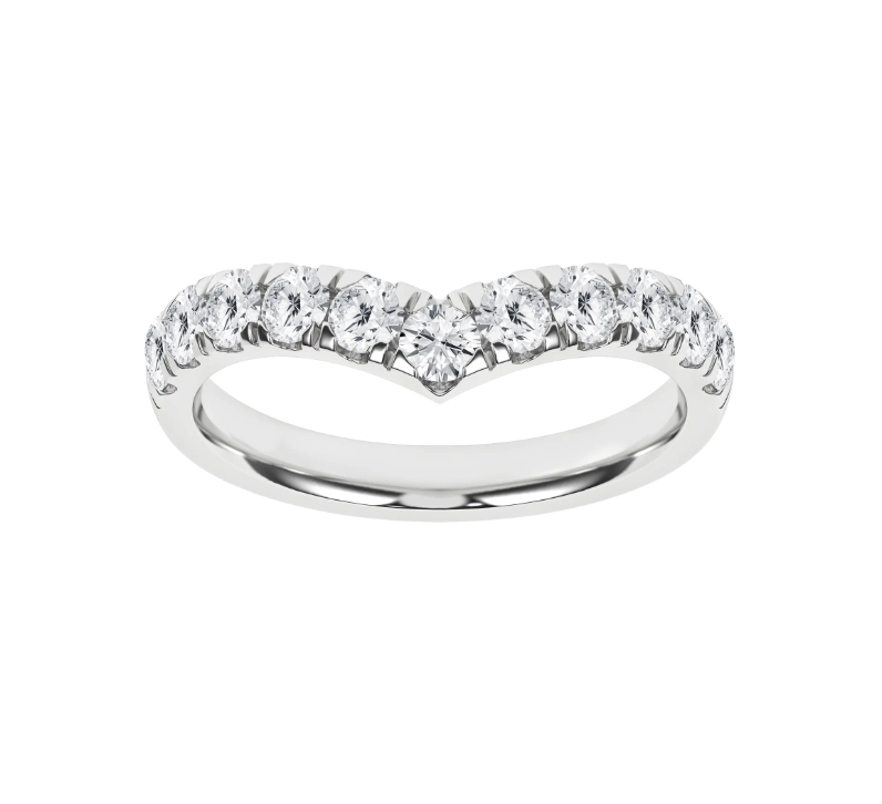 Contour Band in Lab Diamonds - White Gold