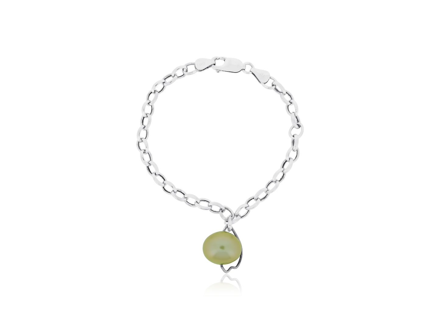 Silver Link Pearl Bracelet