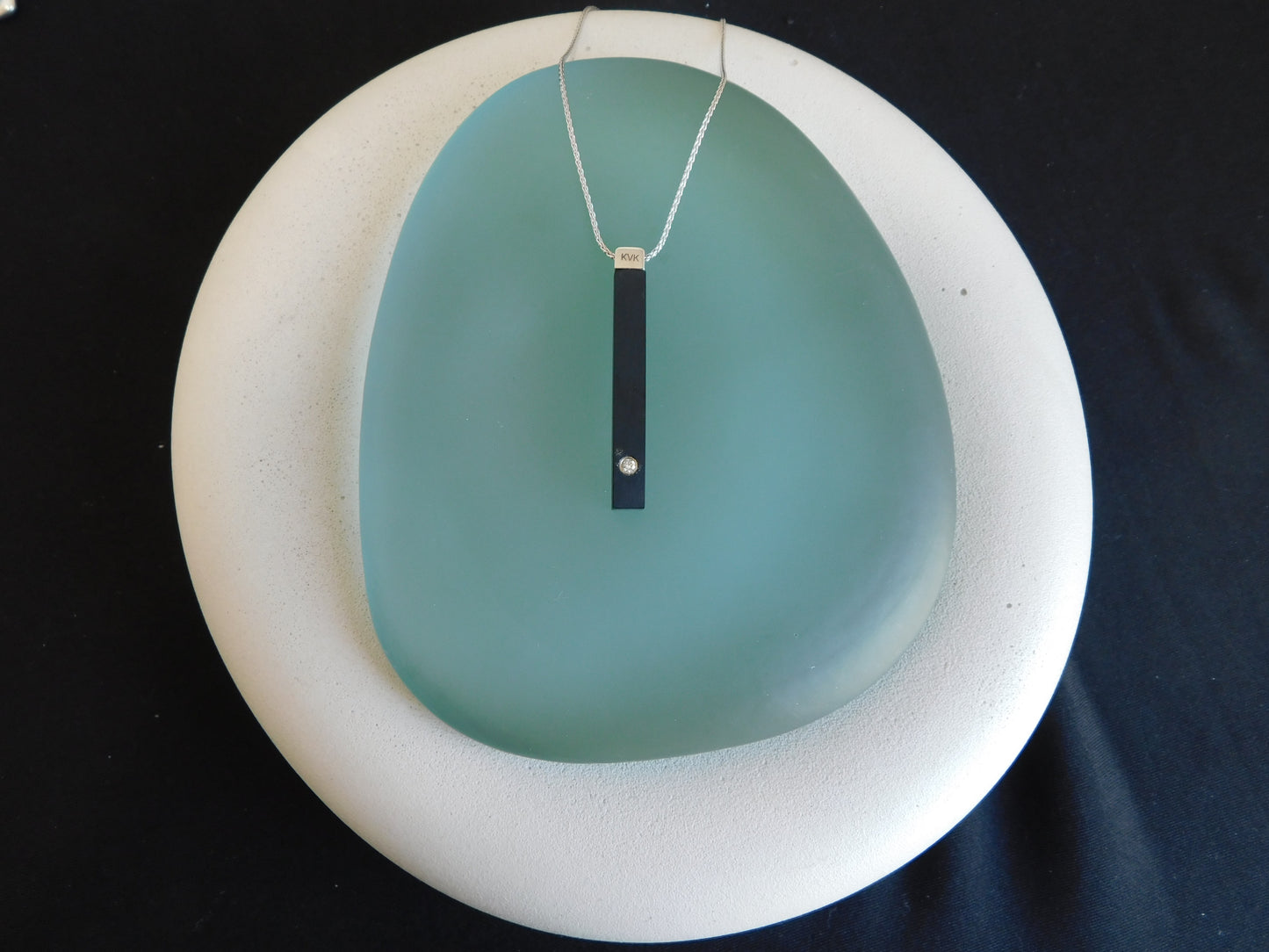 Wyoming Black Jade and Diamond Pendant