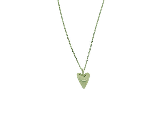 Elongated Silver Heart Necklace