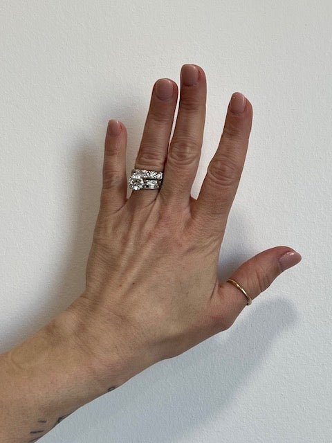 Baguette Stacked Bands with Wowza Diamond