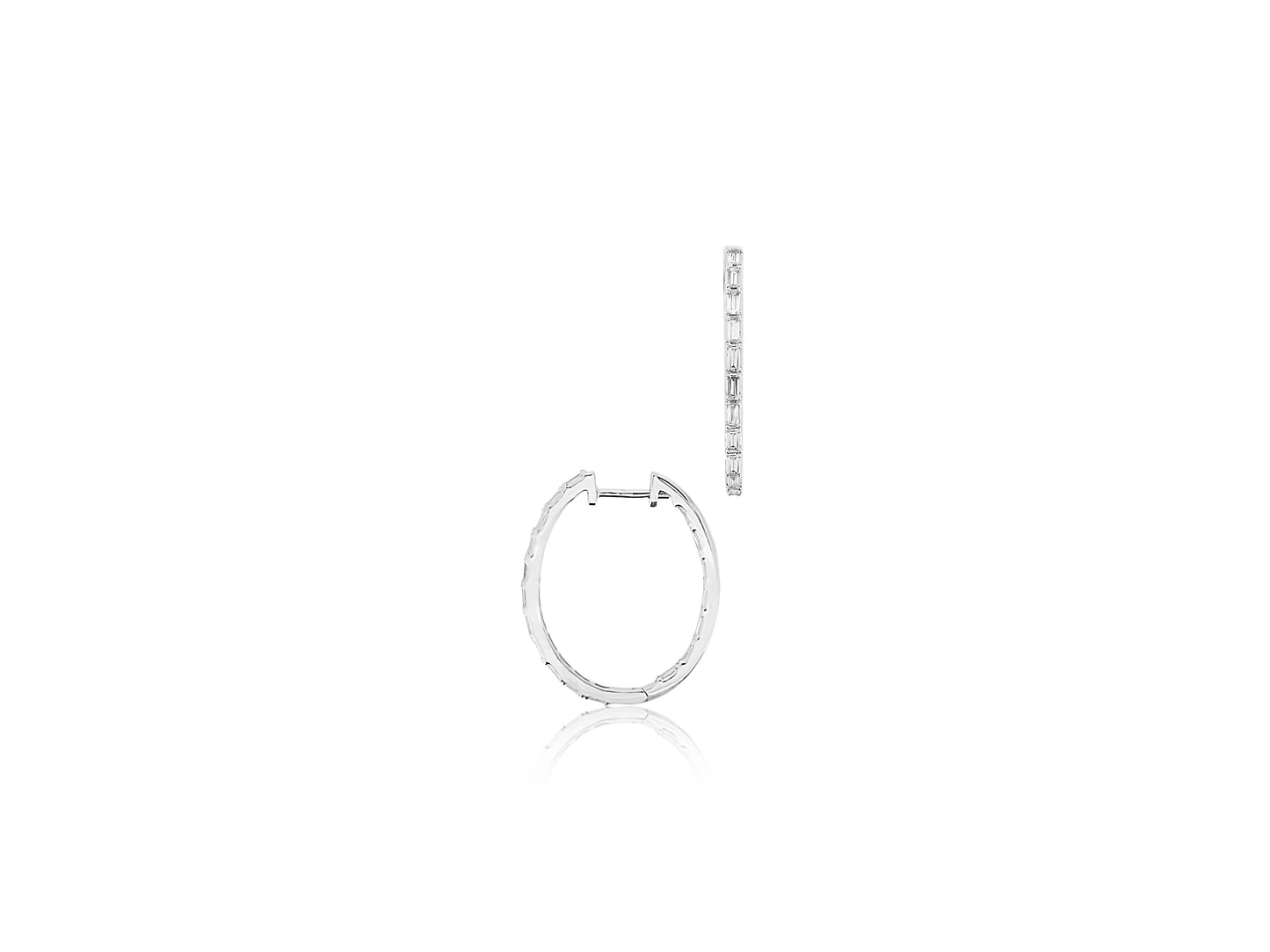 Baguette Diamond Hoops