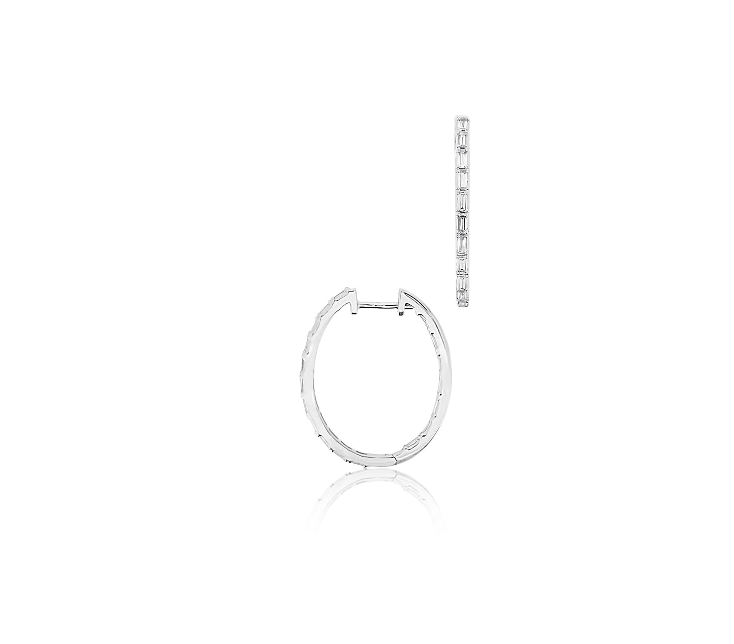 Baguette Diamond Hoops