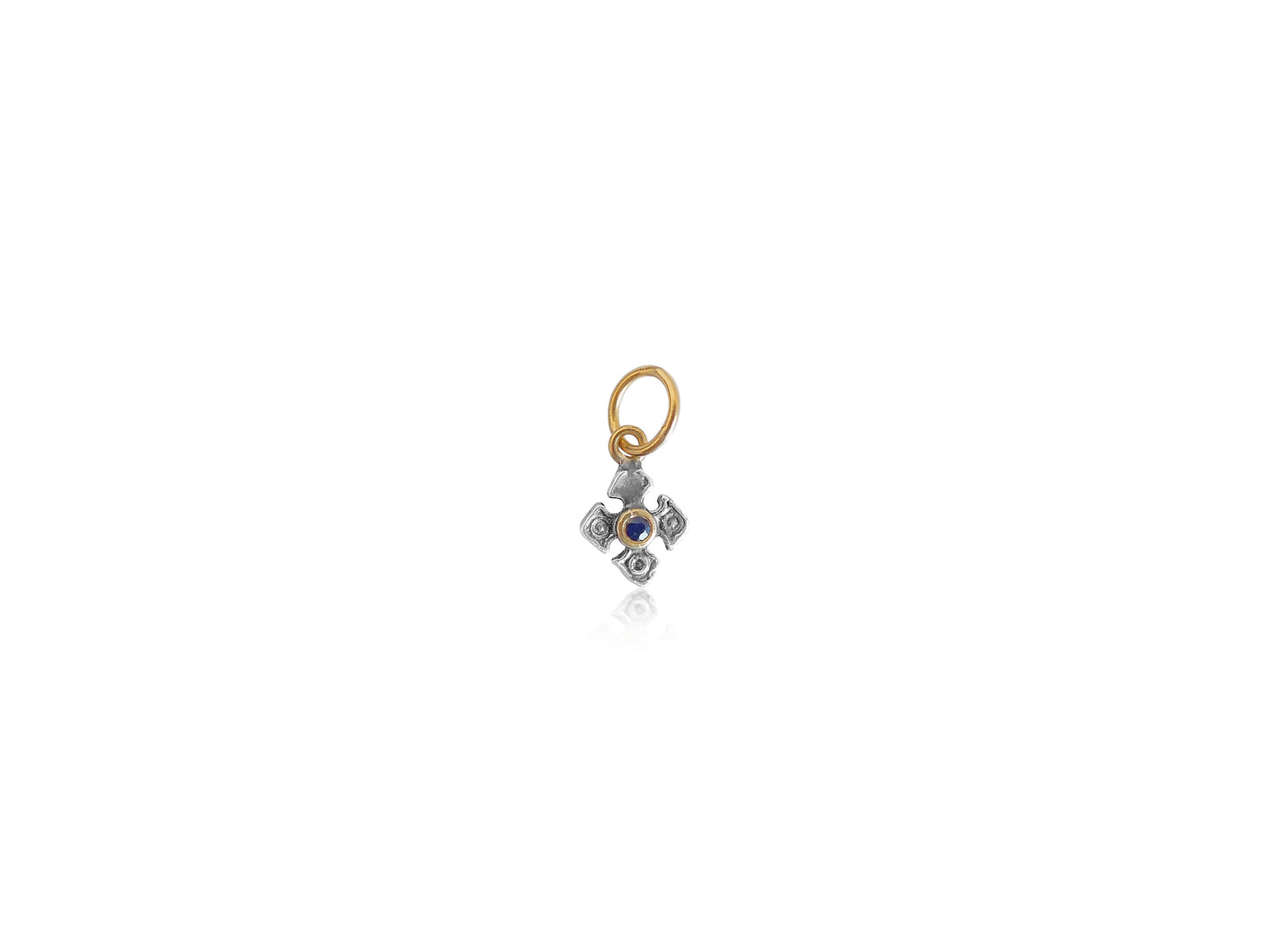 Cross Charm with Sapphire