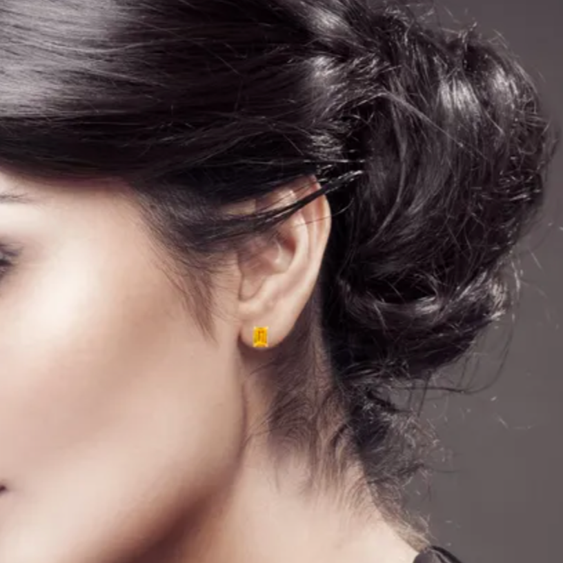Citrine Large Gold Studs