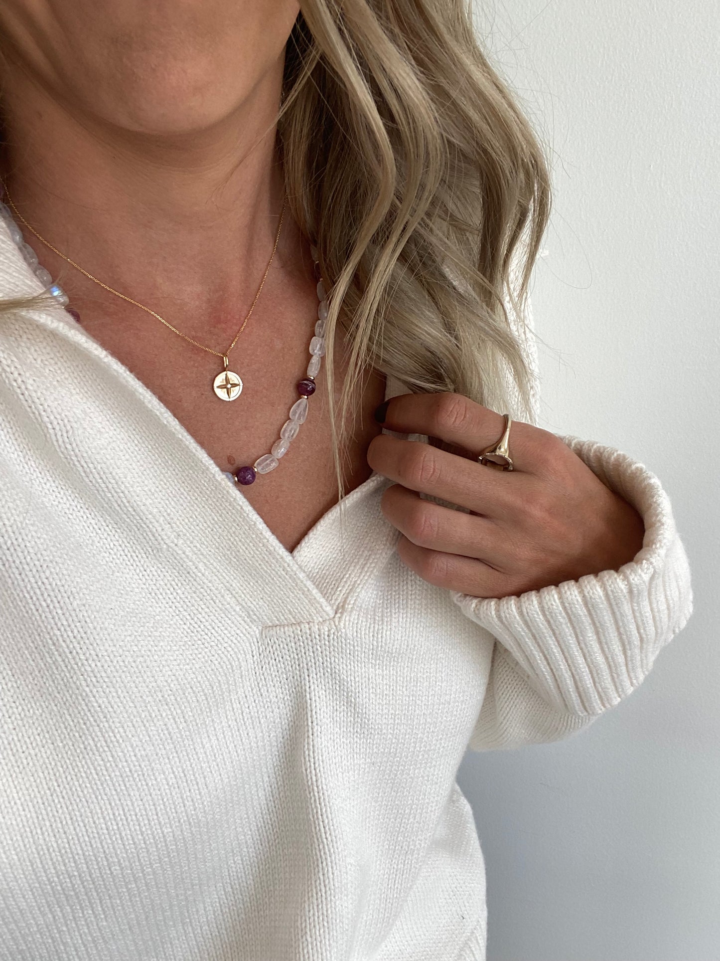 Compass Diamond Charm Pendant