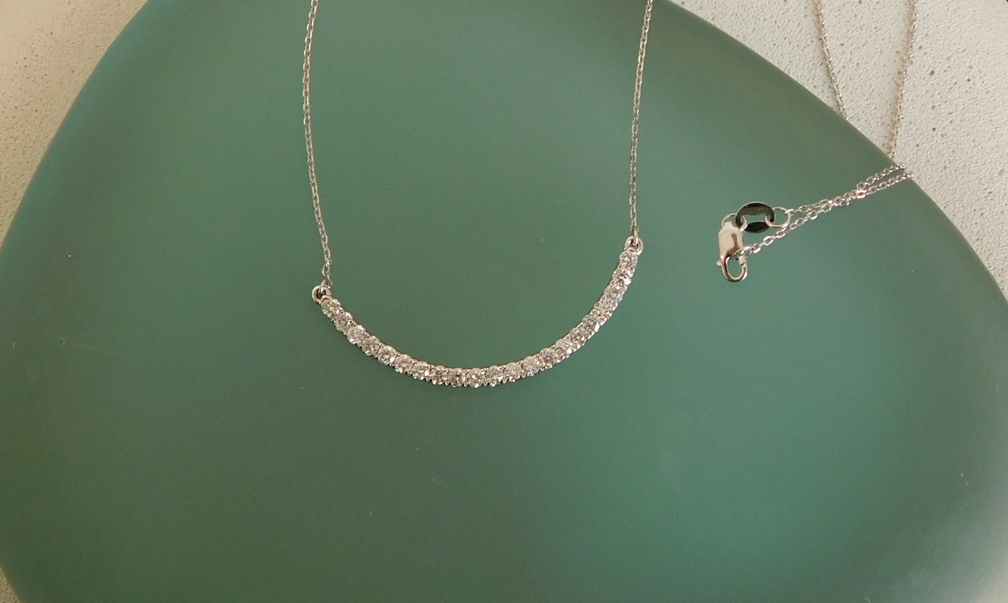 Diamond Curved Bar Necklace