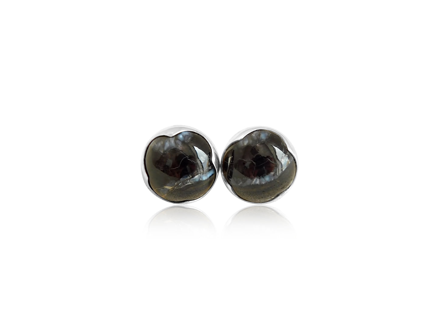 Dark Black with blue stripe Woolly Mammoth Earrings