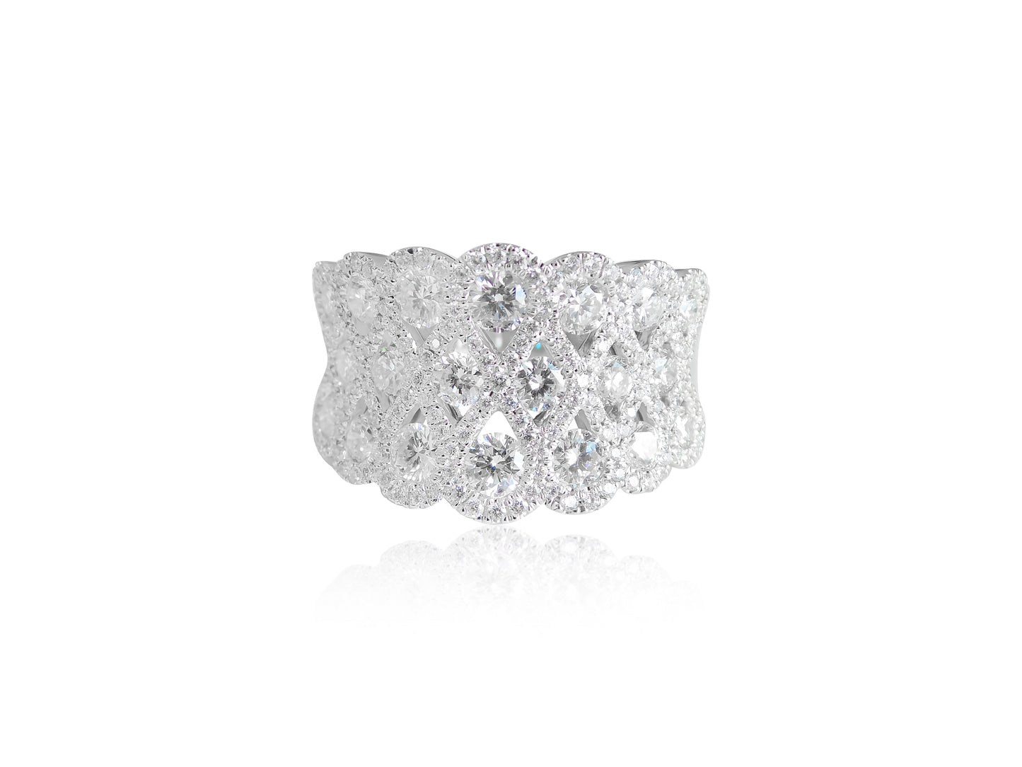 Floating Diamond White Gold Band