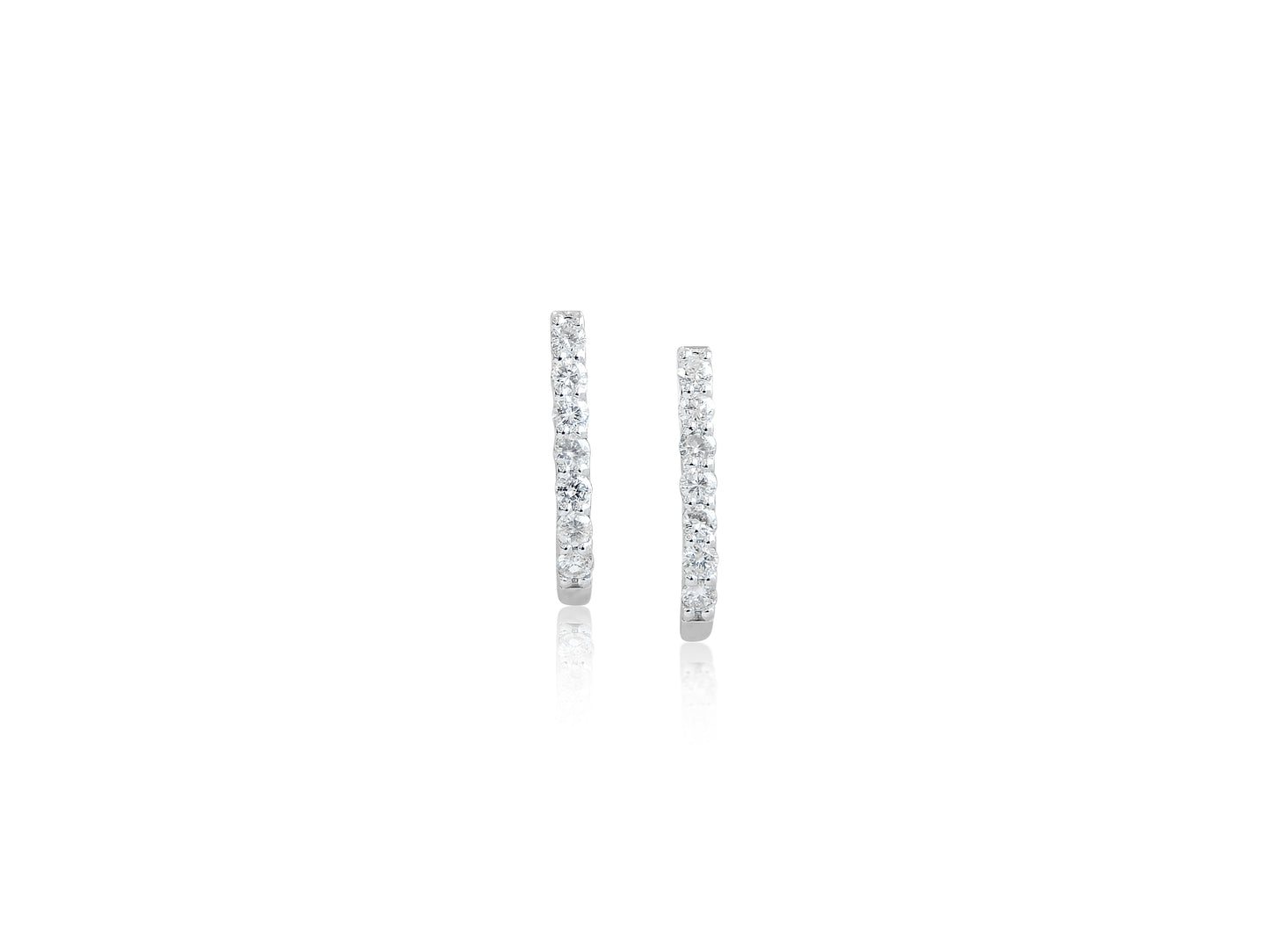 White Diamond Open Hoops