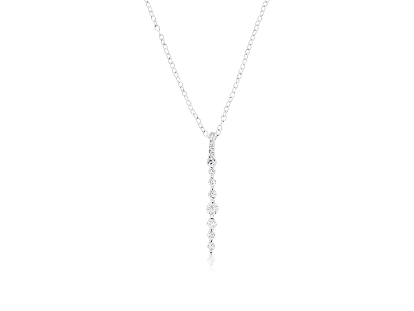 Floating Diamond Vertical Bar Pendant