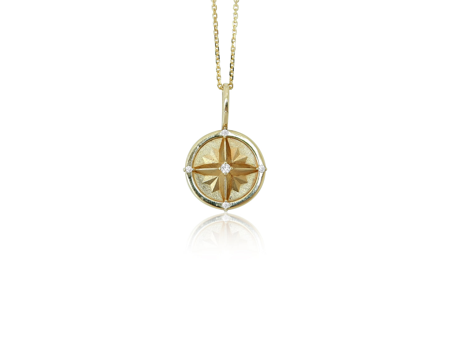 Compass Diamond Charm Pendant
