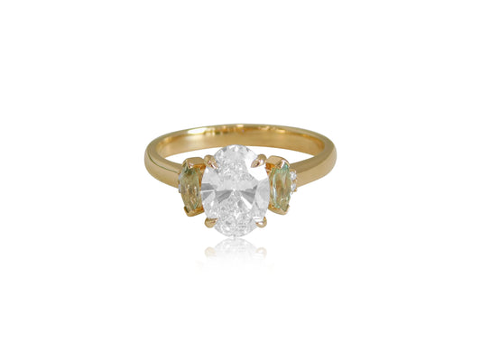 Teal Sapphires Accent Beautiful Engagement Ring