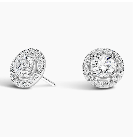 Two Carat Lab Diamond Halo Studs