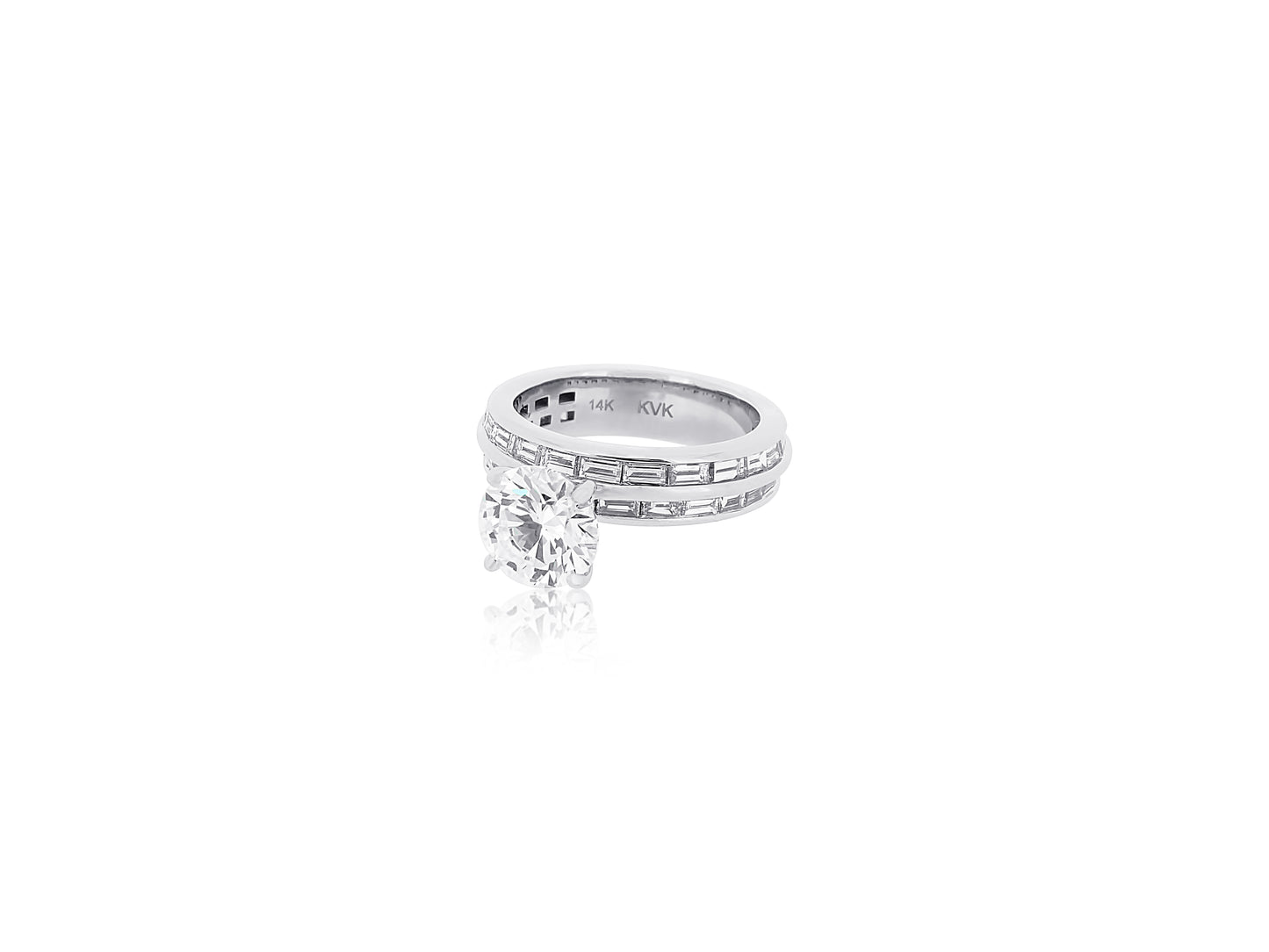 Baguette Stacked Bands with Wowza Diamond