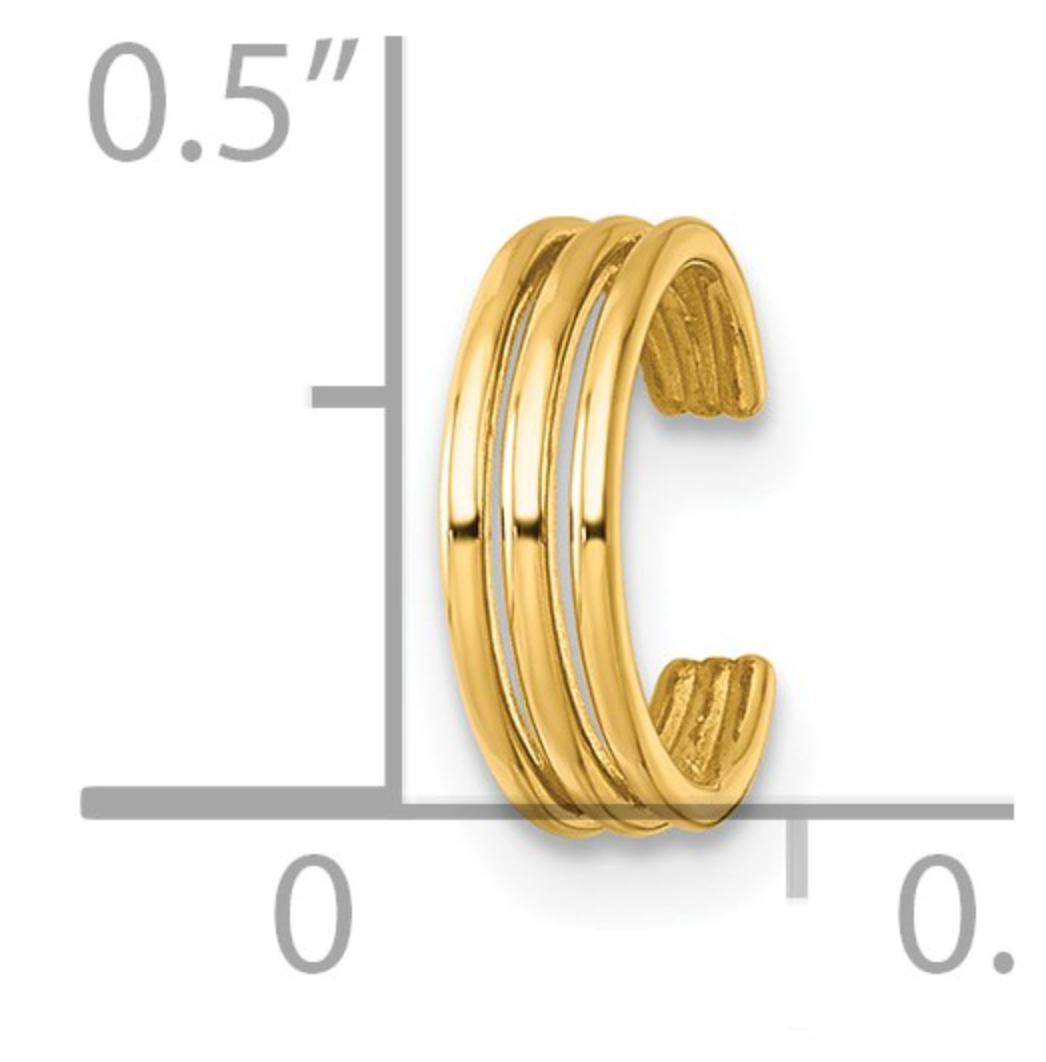 Triple Row Gold Ear Cuff