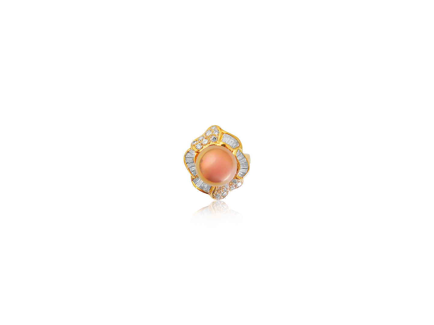 Edison Pink Pearl Diamond Gold Ring
