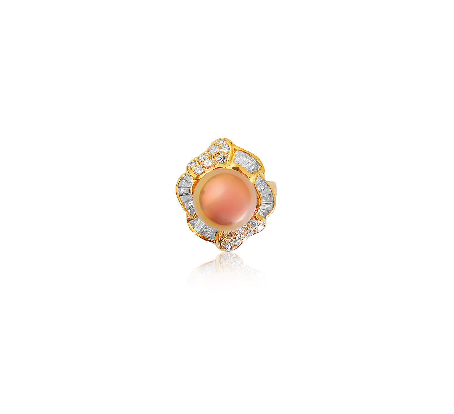 Edison Pink Pearl Diamond Gold Ring