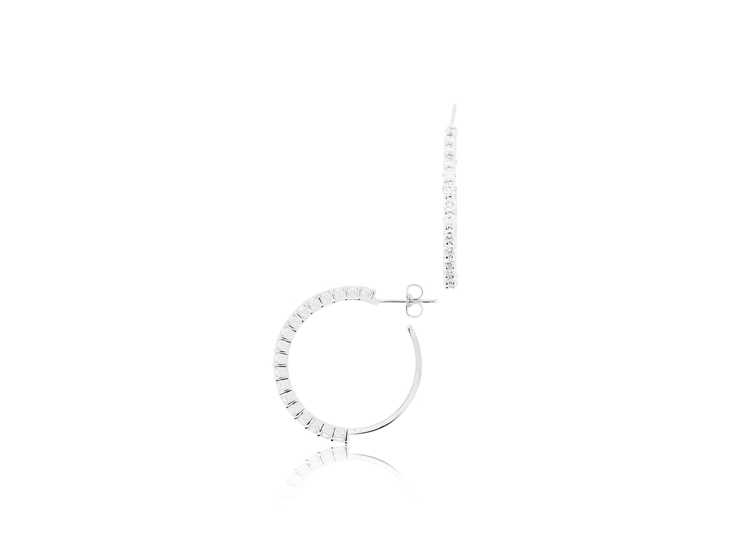 Natural Diamond Two Carat Hoop Earrings