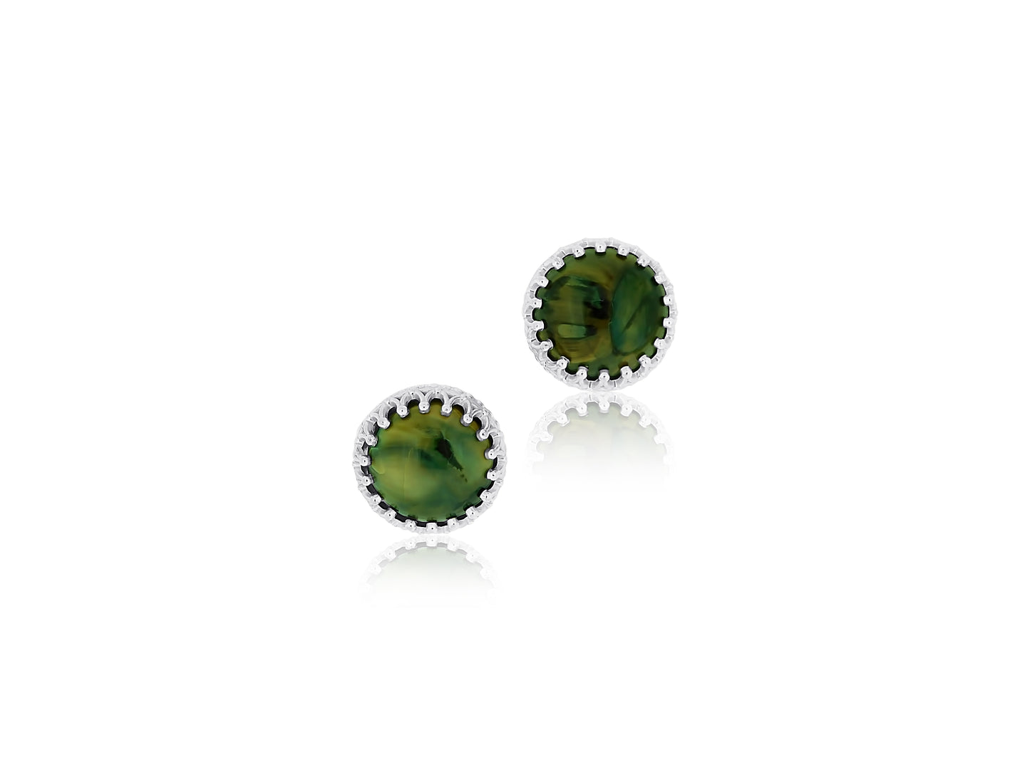 White Gold Fossilized Earrings