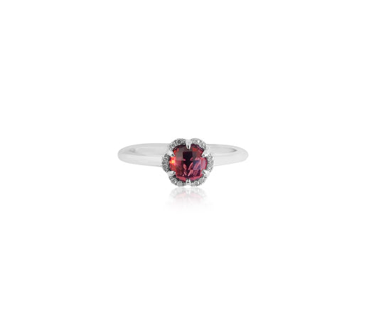 Faceted Rose Cut Garnet Ring
