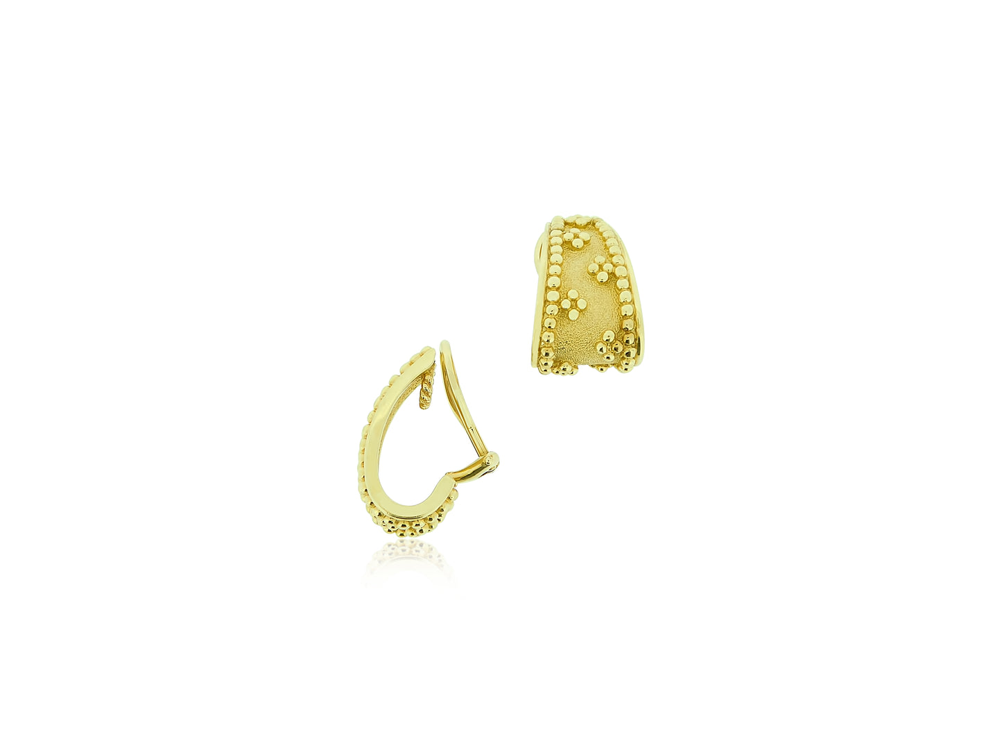 Gold Milgrain Clip Earrings