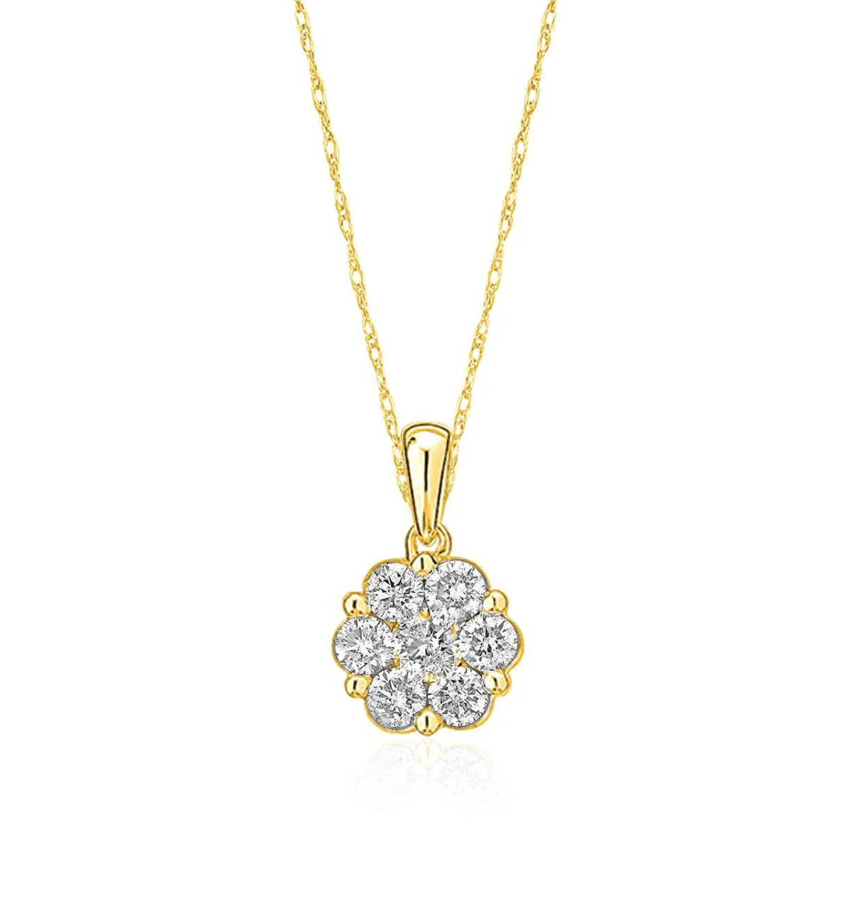 Diamond Gold Cluster Pendant