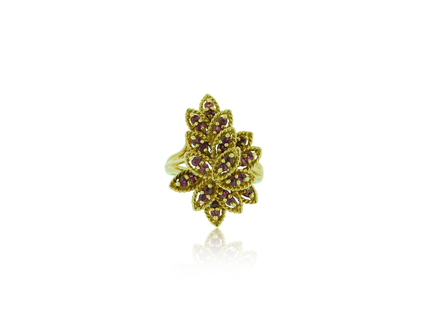 Ruby Mid Century Cocktail Ring