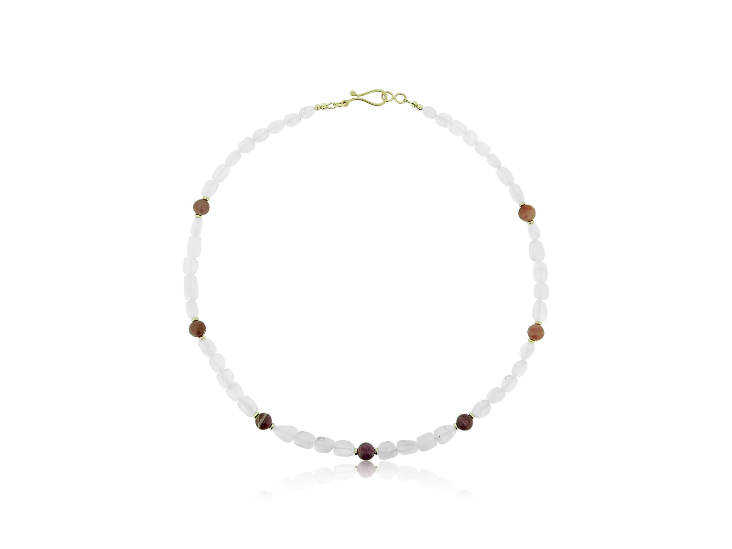 Moonstone Tourmaline Gold Necklace