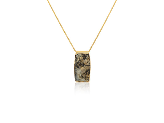 Drusy Tourmaline Gold Necklace