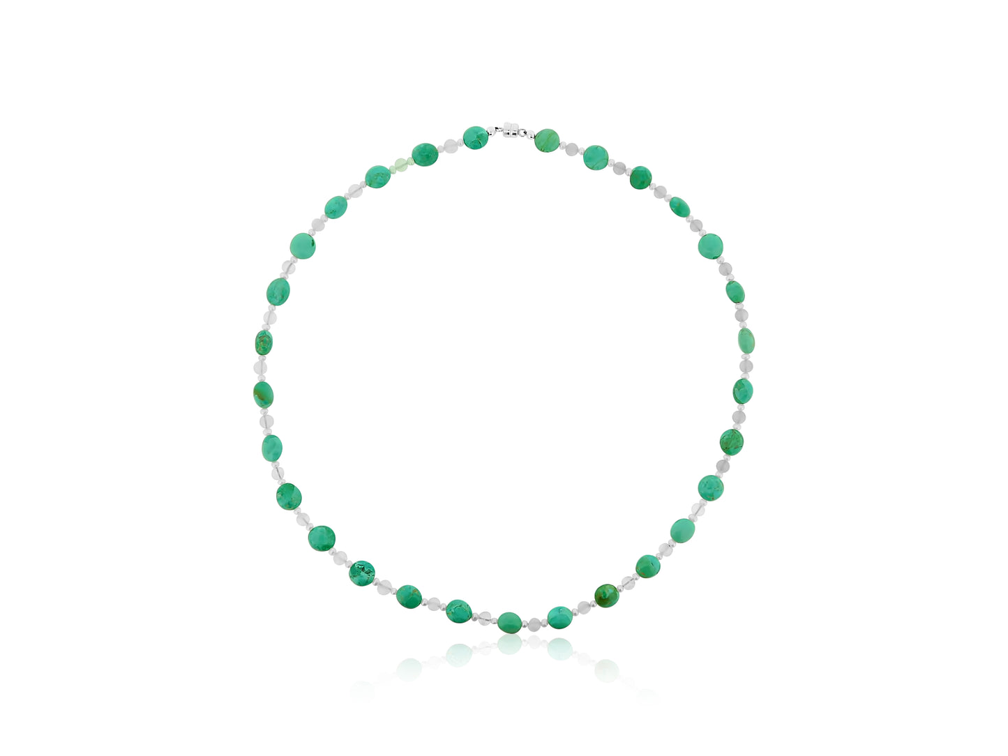 Turquoise, Pearl, and Grey Moonstone Necklace
