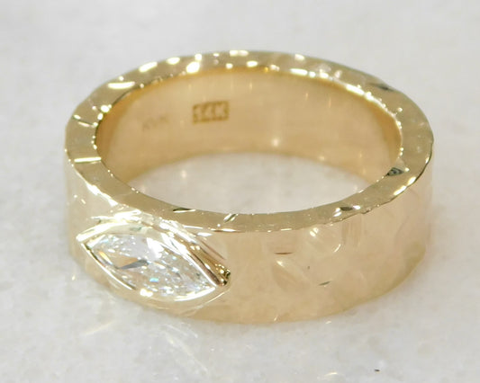 Hand Hammered Gold Ring