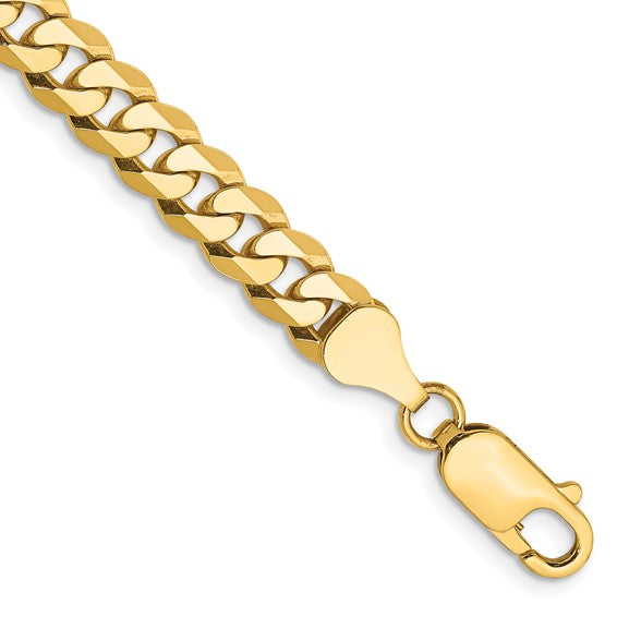 Flat Bezel Solid Link Gold Bracelet