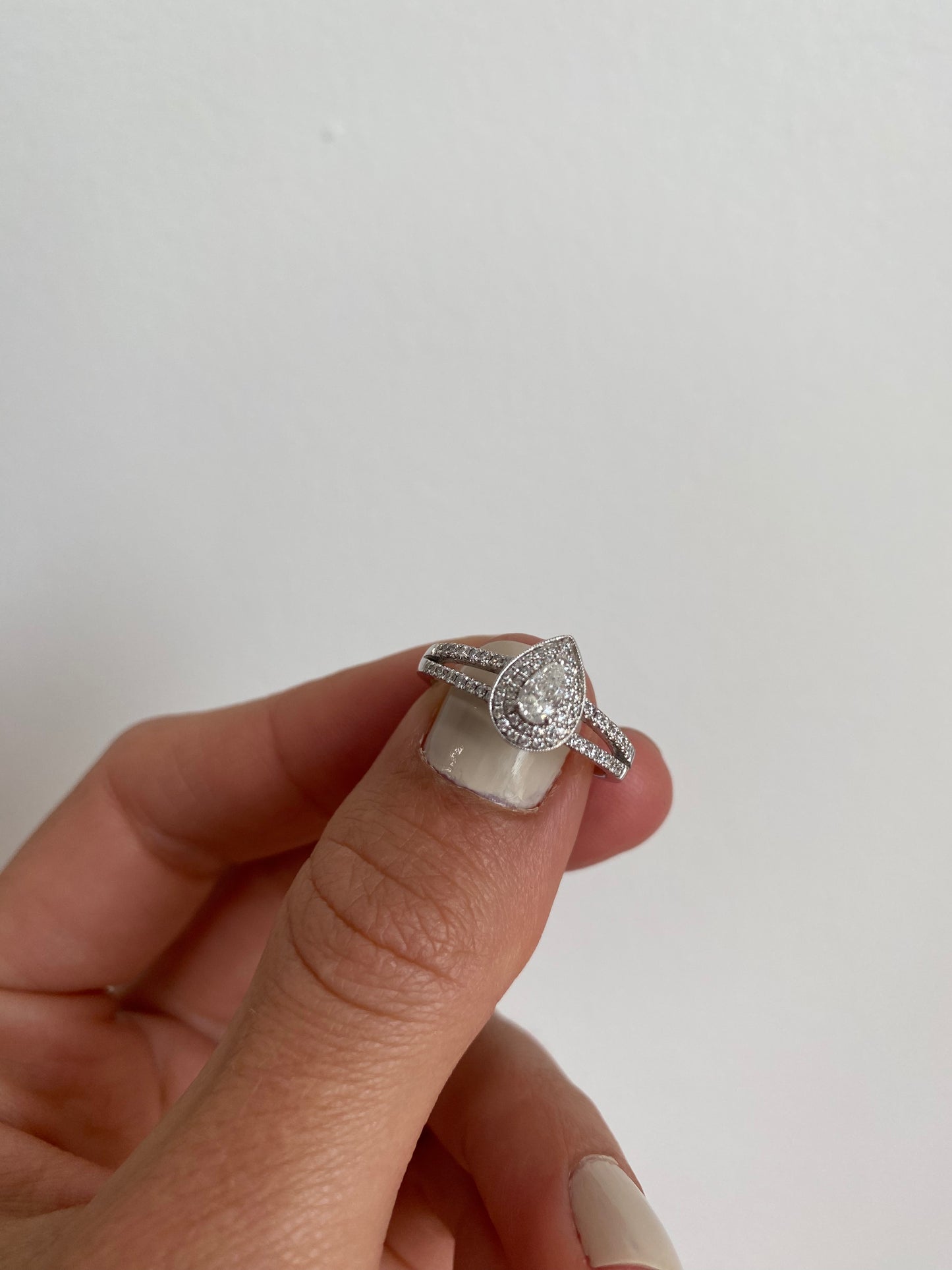 Pear Diamond Ring with Double Halo