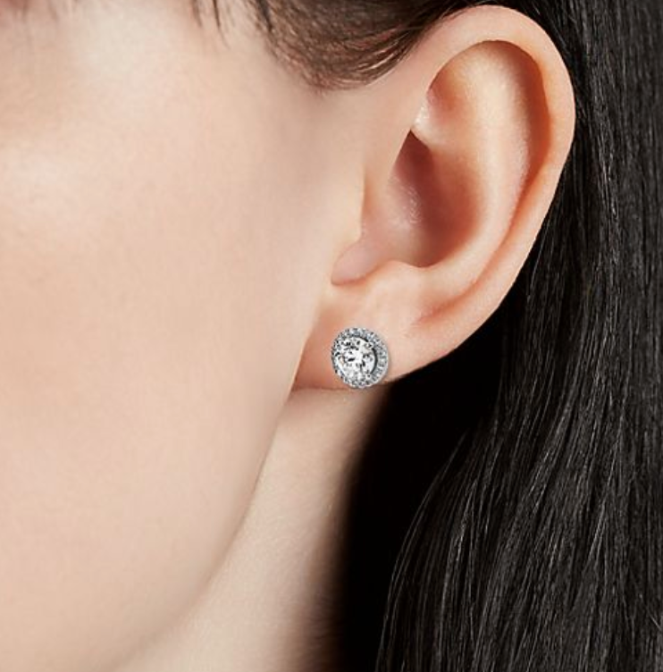 Two Carat Lab Diamond Halo Studs