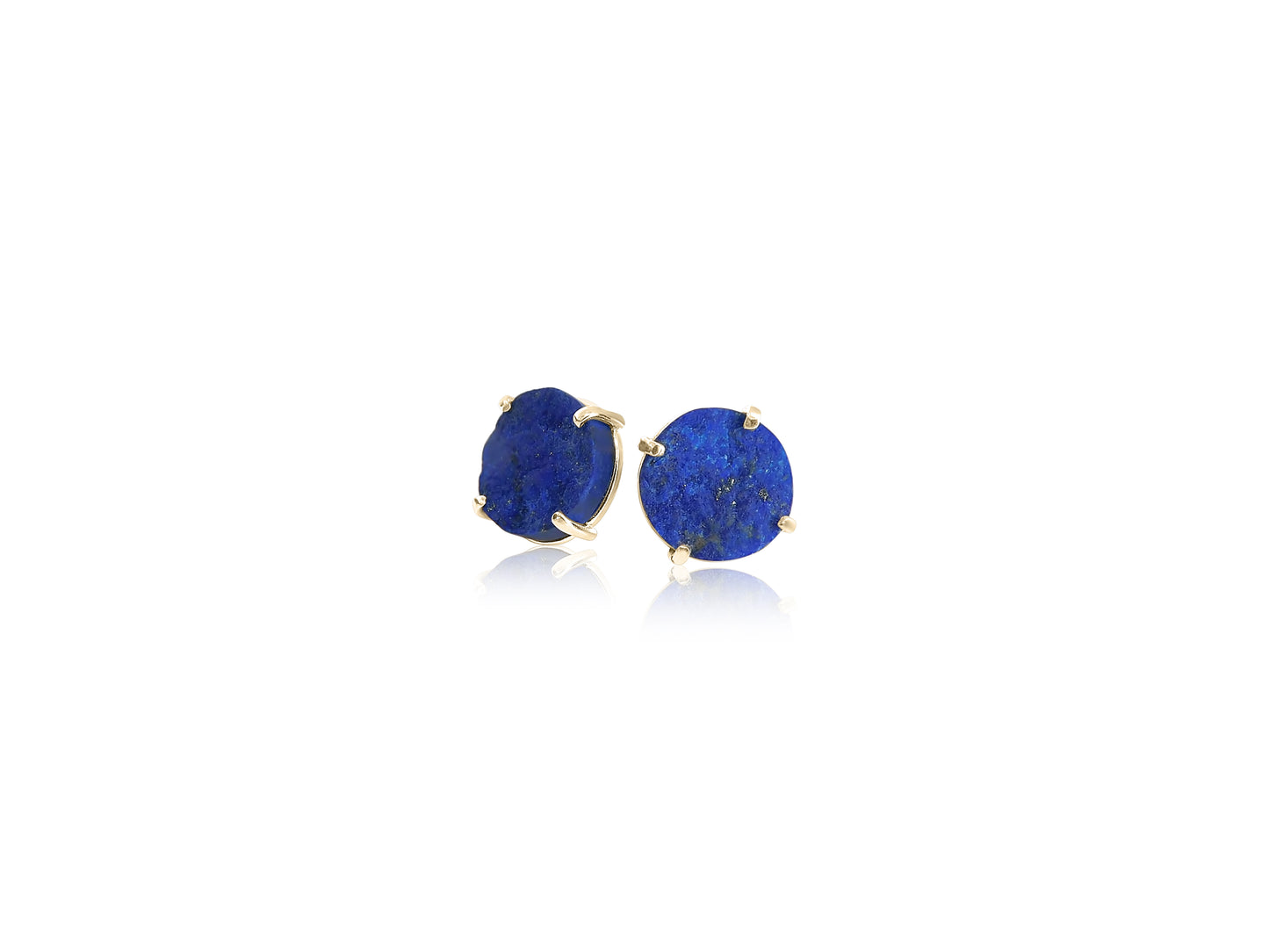Raw Lapis Gold Earrings