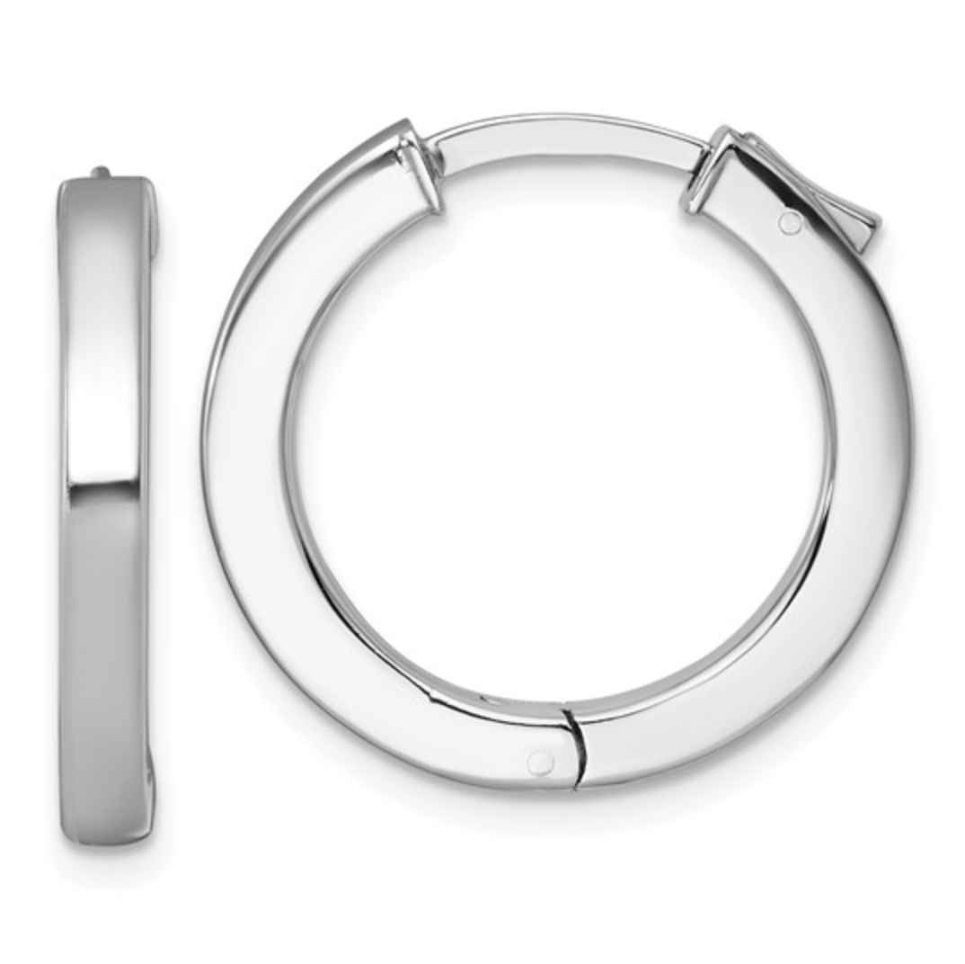 Silver Square Tube Hoops