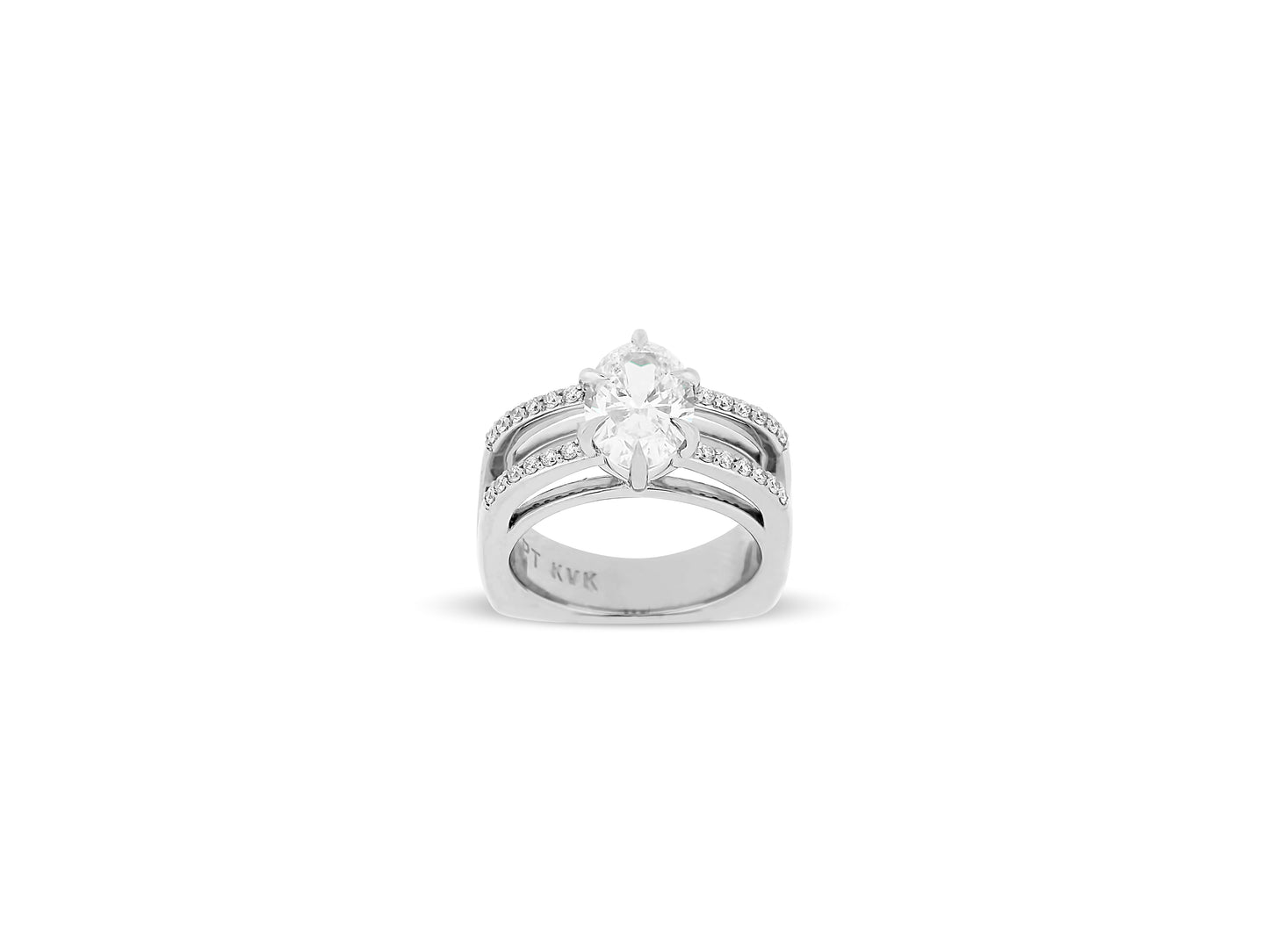 Stunning Oval Diamond Euro Shank Ring