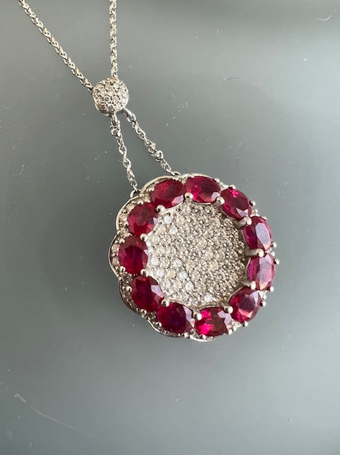 Ruby and Diamond Paved Pendant