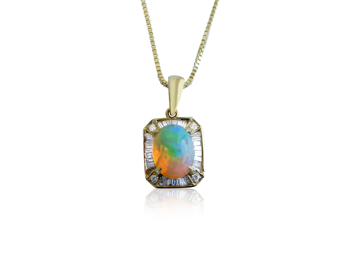Opal and Diamond Pendant