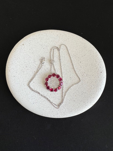Ruby and Diamond Paved Pendant