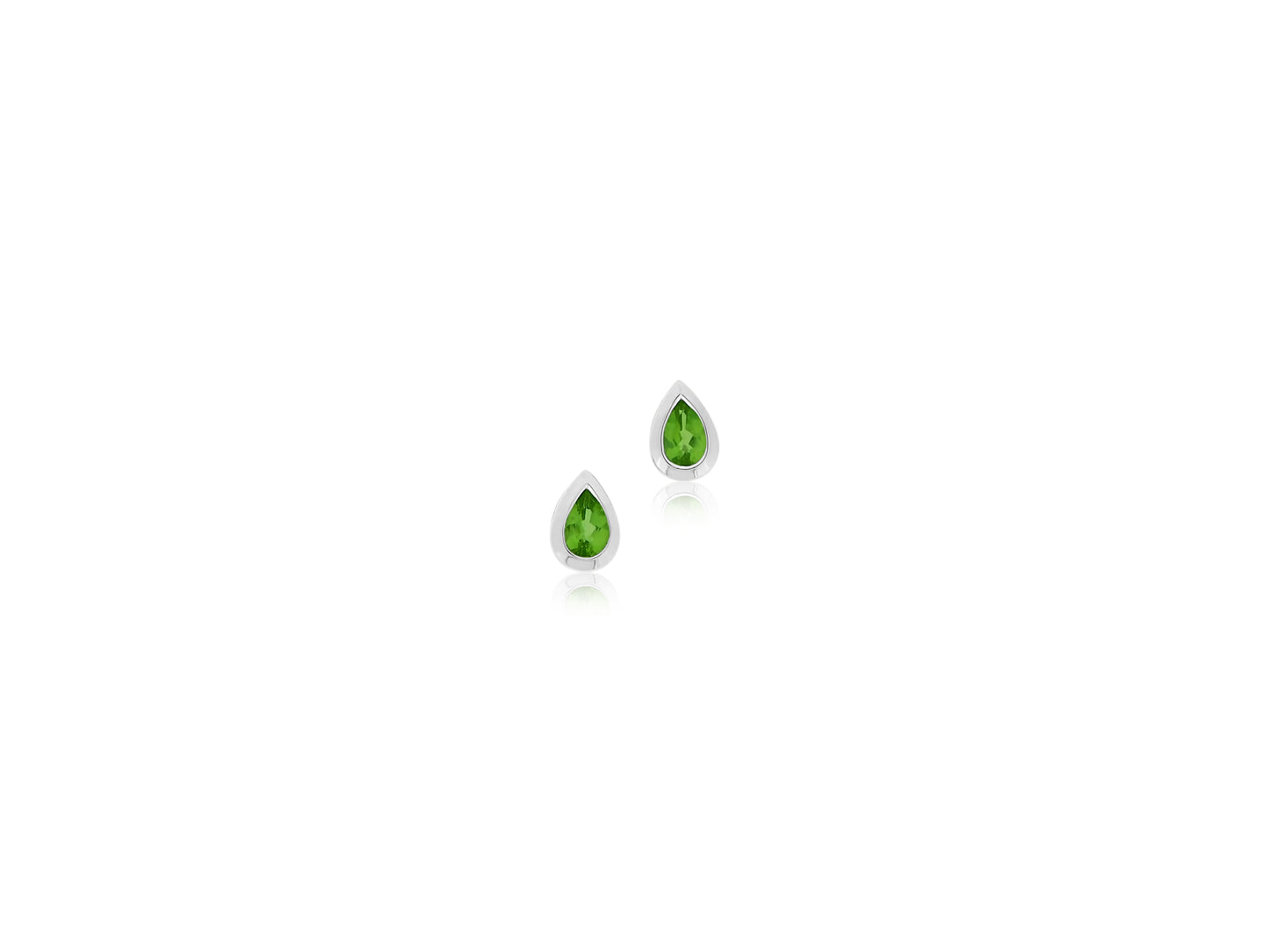 Peridot Silver Teardrop Earrings