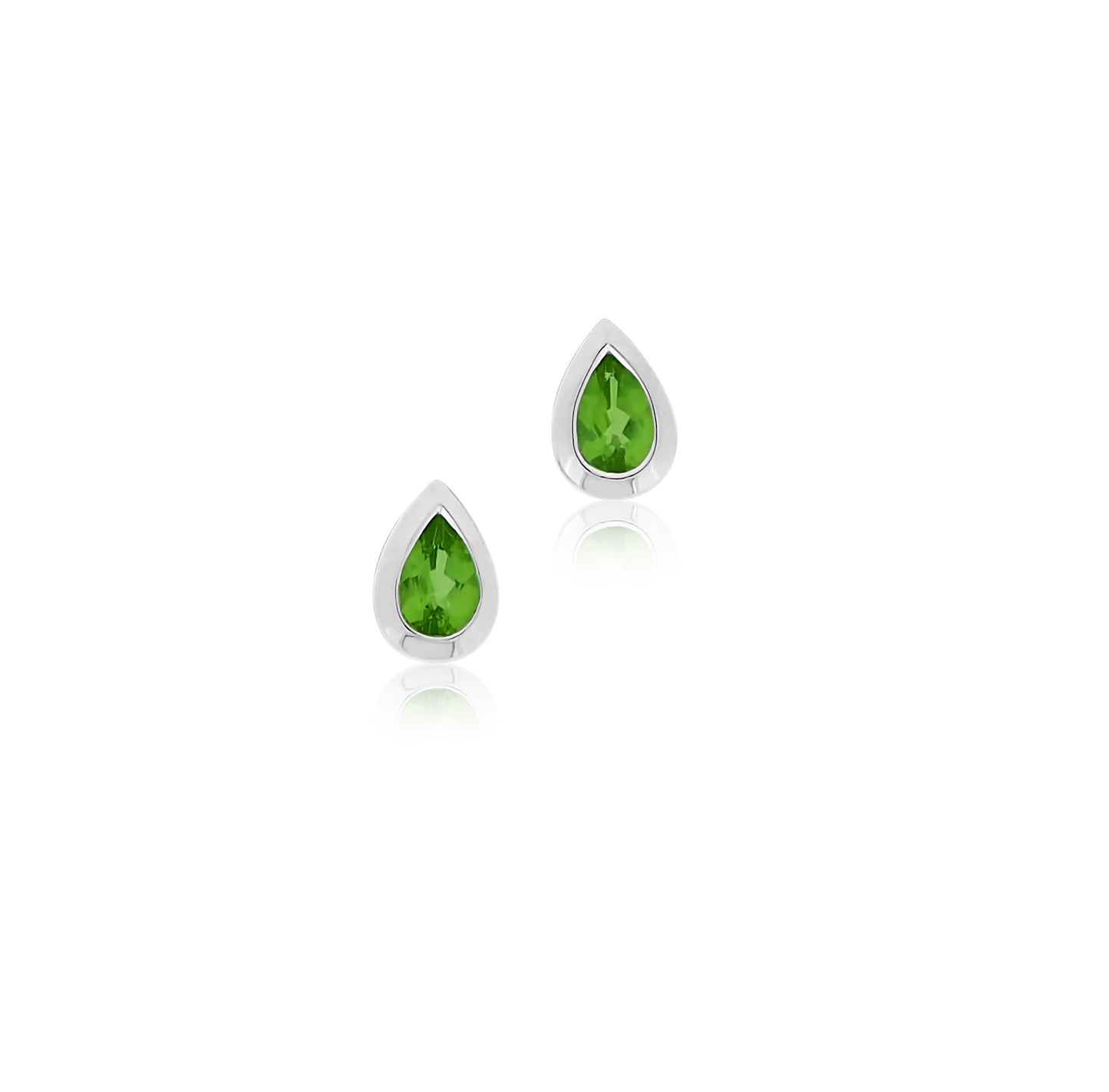 Peridot Silver Teardrop Earrings