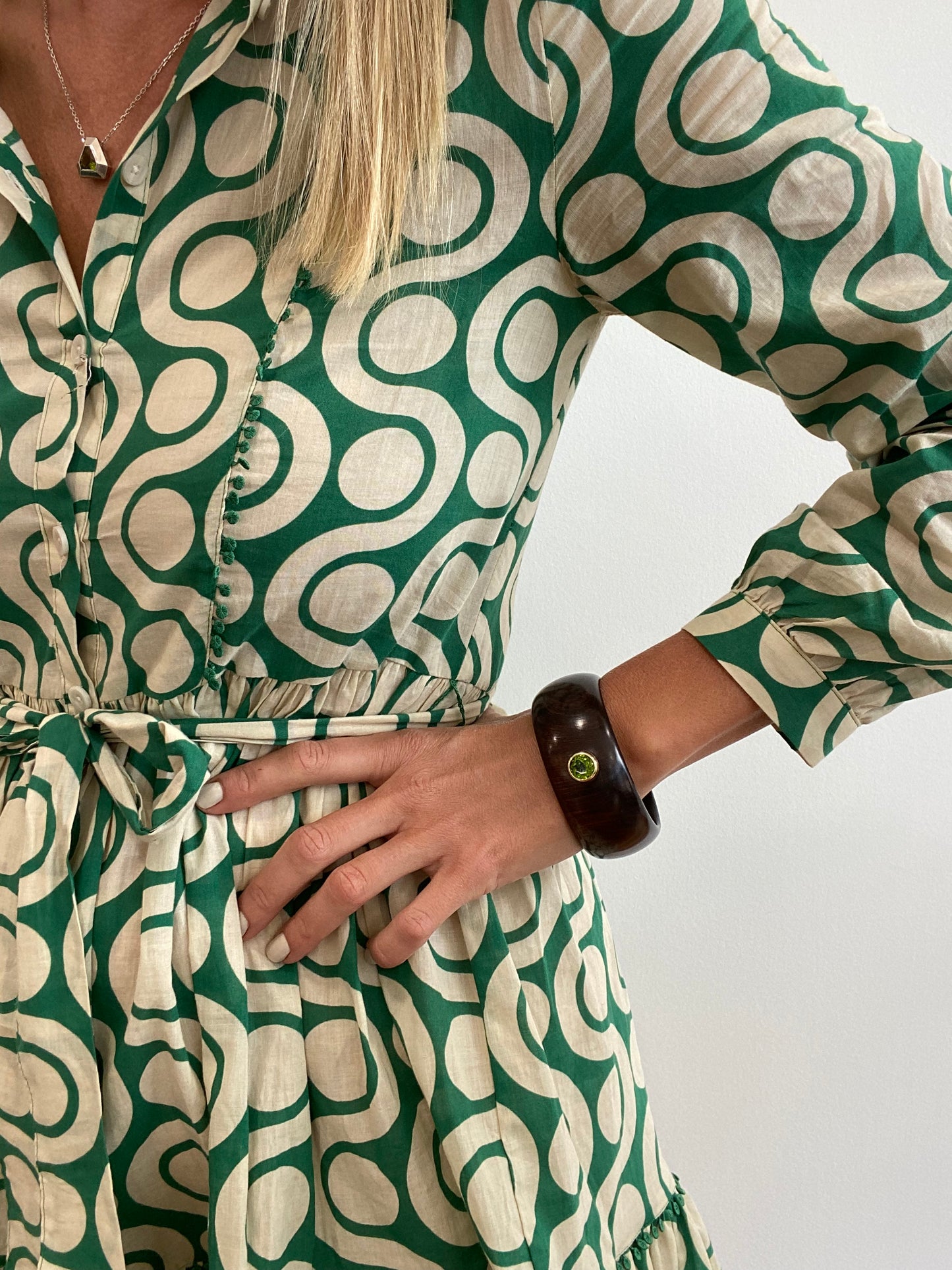 Peridot Wooden Bangle