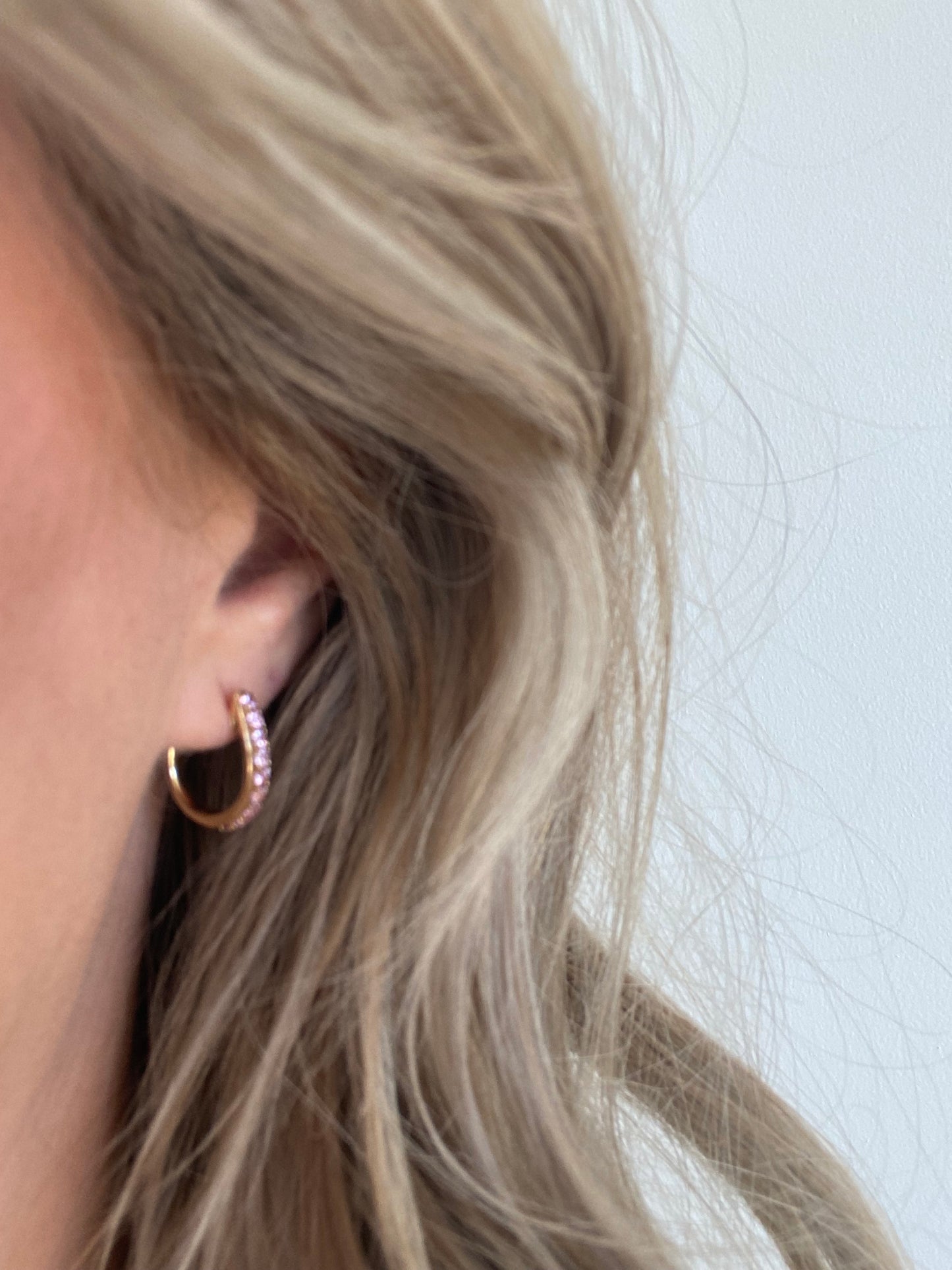 Pink Sapphire Hoop Earrings