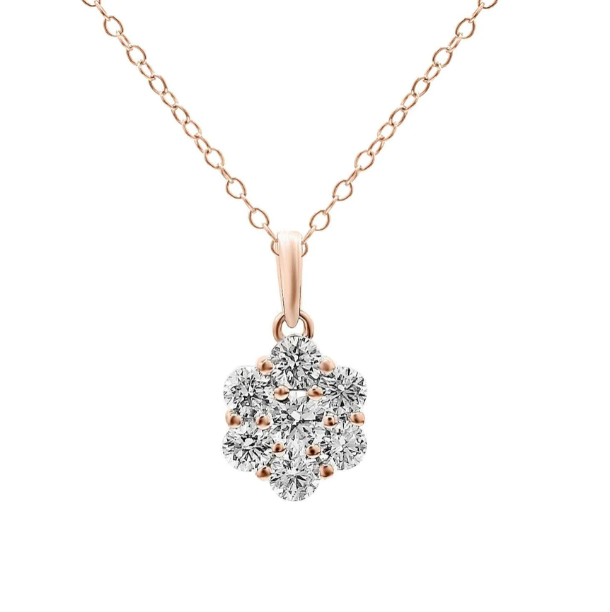 Rose Gold Diamond Cluster Pendant