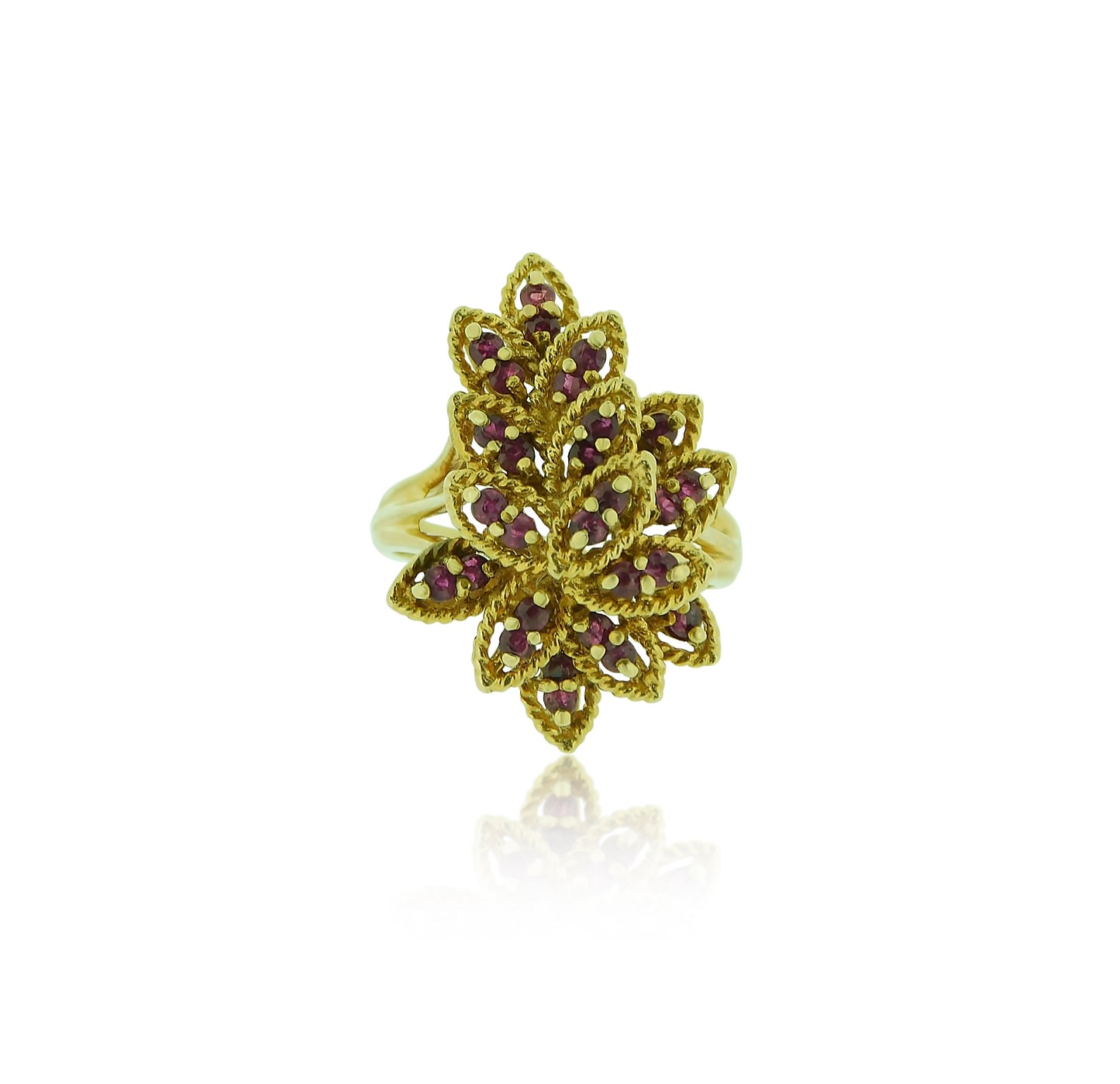 Ruby Mid Century Cocktail Ring