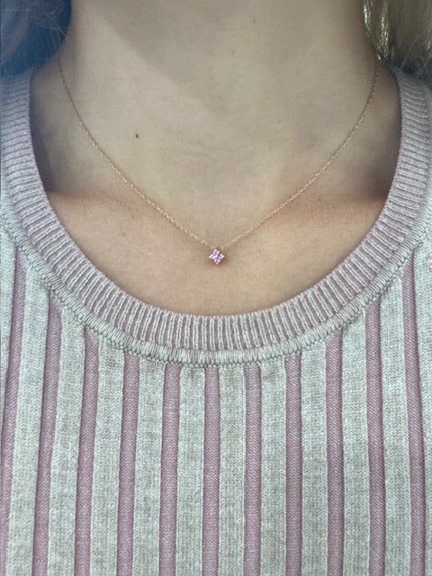 Pink Sapphire Cluster Pendant